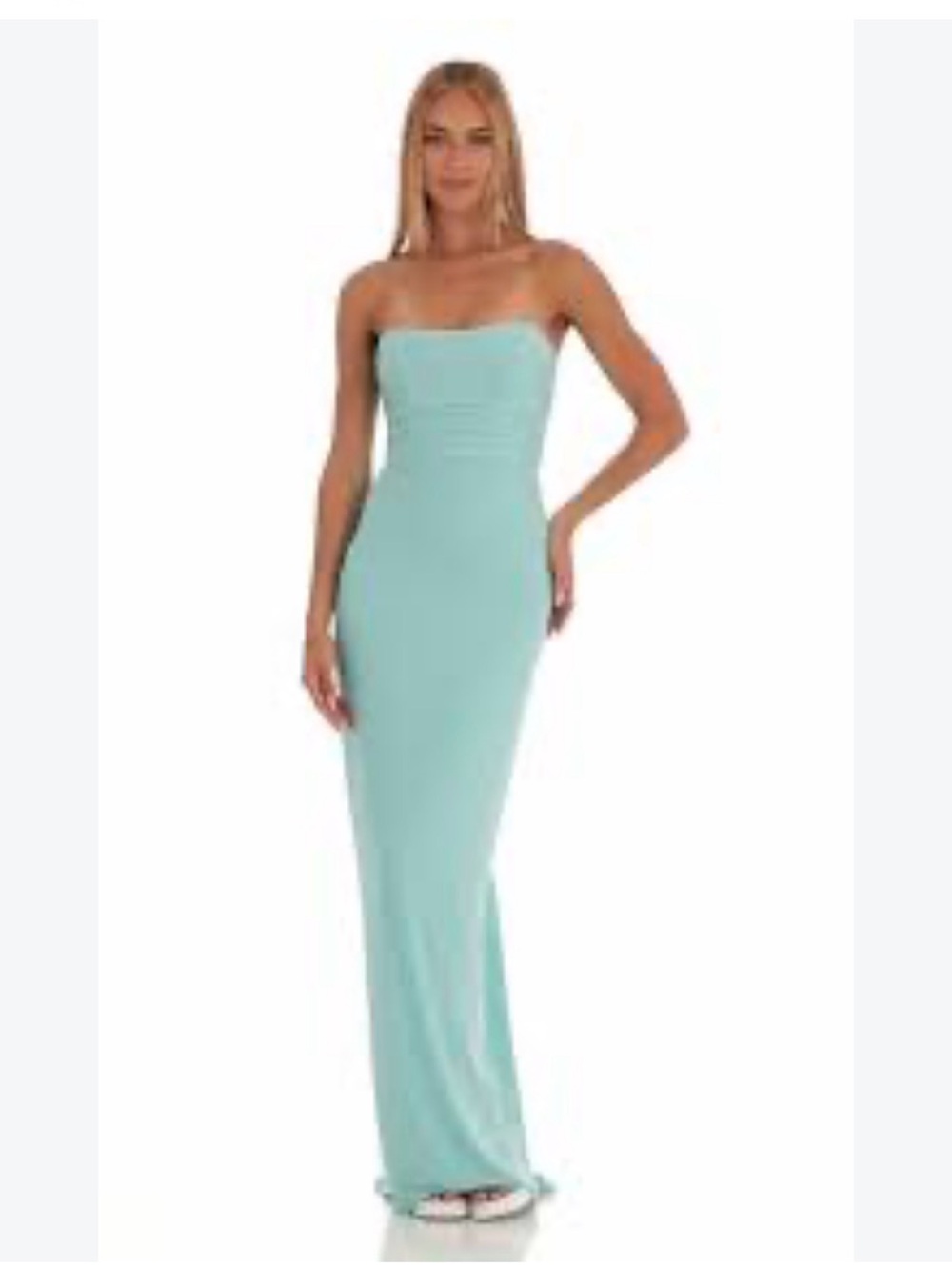 Lucy in the Sky Strapless Mint Green corset Gown
